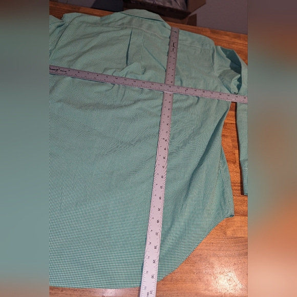Lauren Ralph Lauren Green Gingham Button Down Shirt Size 16 34/35 - Picture 5 of 6